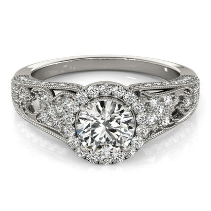 Diamond Engagement Ring with Baroque Shank Design (1 1/8 cttw)