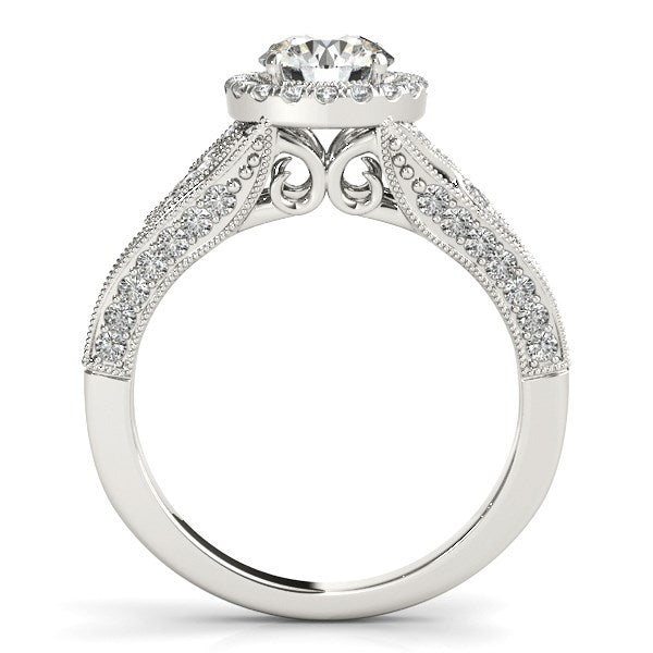 Diamond Engagement Ring with Baroque Shank Design (1 1/8 cttw)