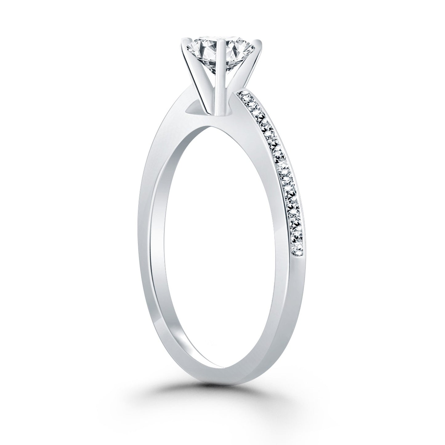 Channel Set Cathedral Engagement Ring