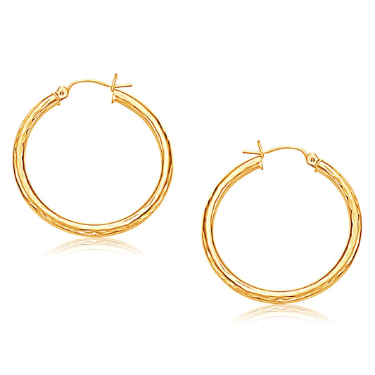 Hoop Earring with Diamond-Cut Finish (30 mm Diameter)