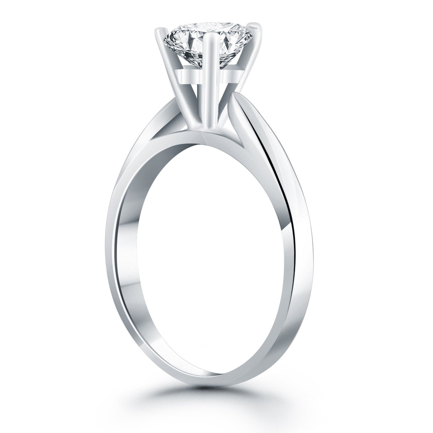 Tapered Cathedral Solitaire Engagement Ring