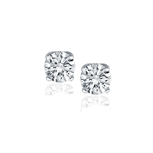 Diamond Four Prong Stud Earrings (1 cttw)