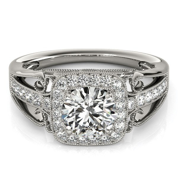 Baroque Shank Style Cut Diamond Engagement Ring (1 1/4 cttw)