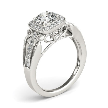 Baroque Shank Style Cut Diamond Engagement Ring (1 1/4 cttw)