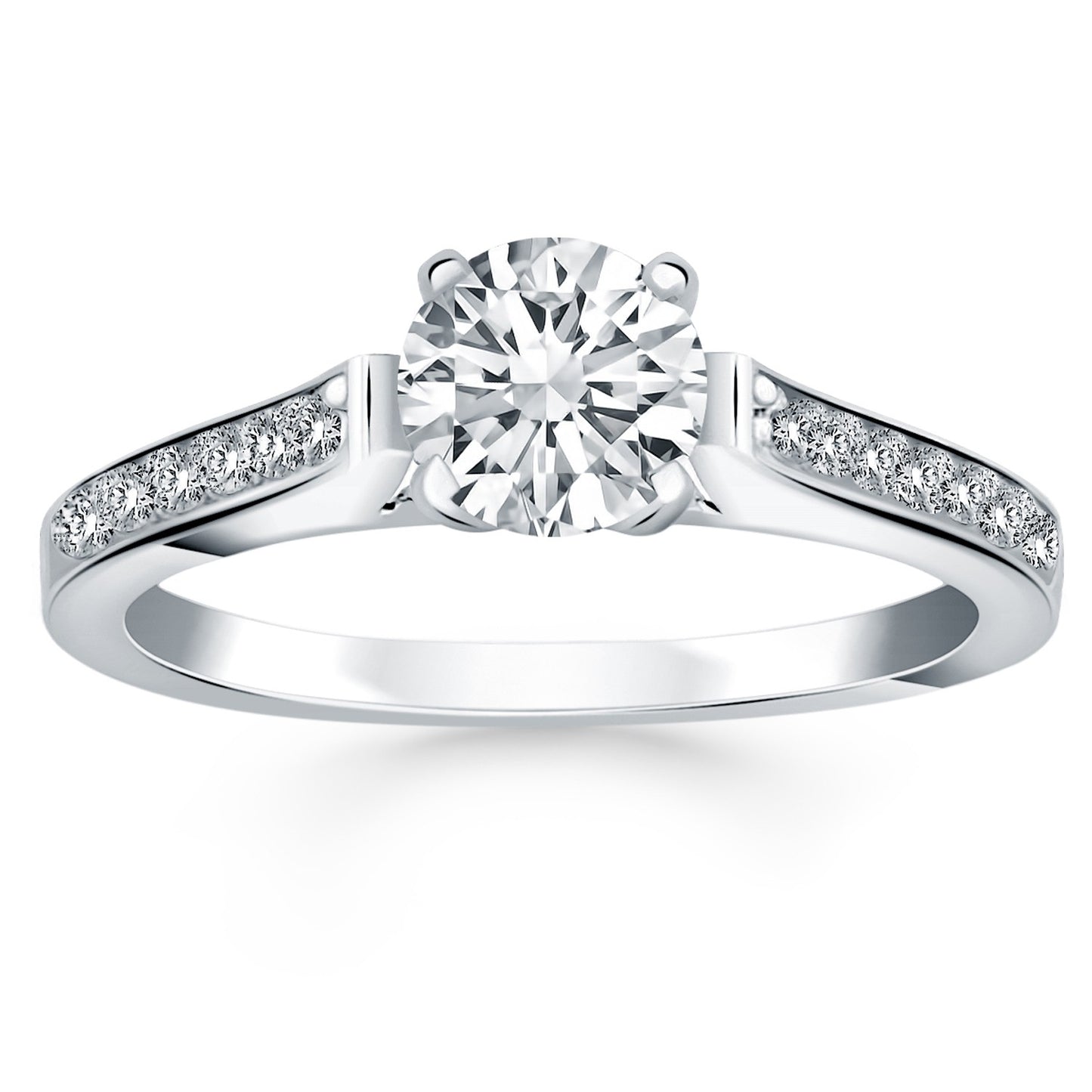 Pave Diamond Cathedral Engagement Ring