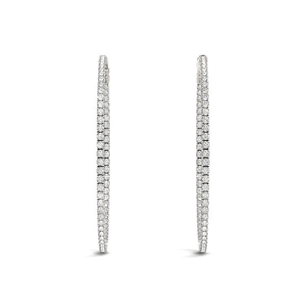 Slim Two Sided Diamond Hoop Earrings (1 1/2 cttw)