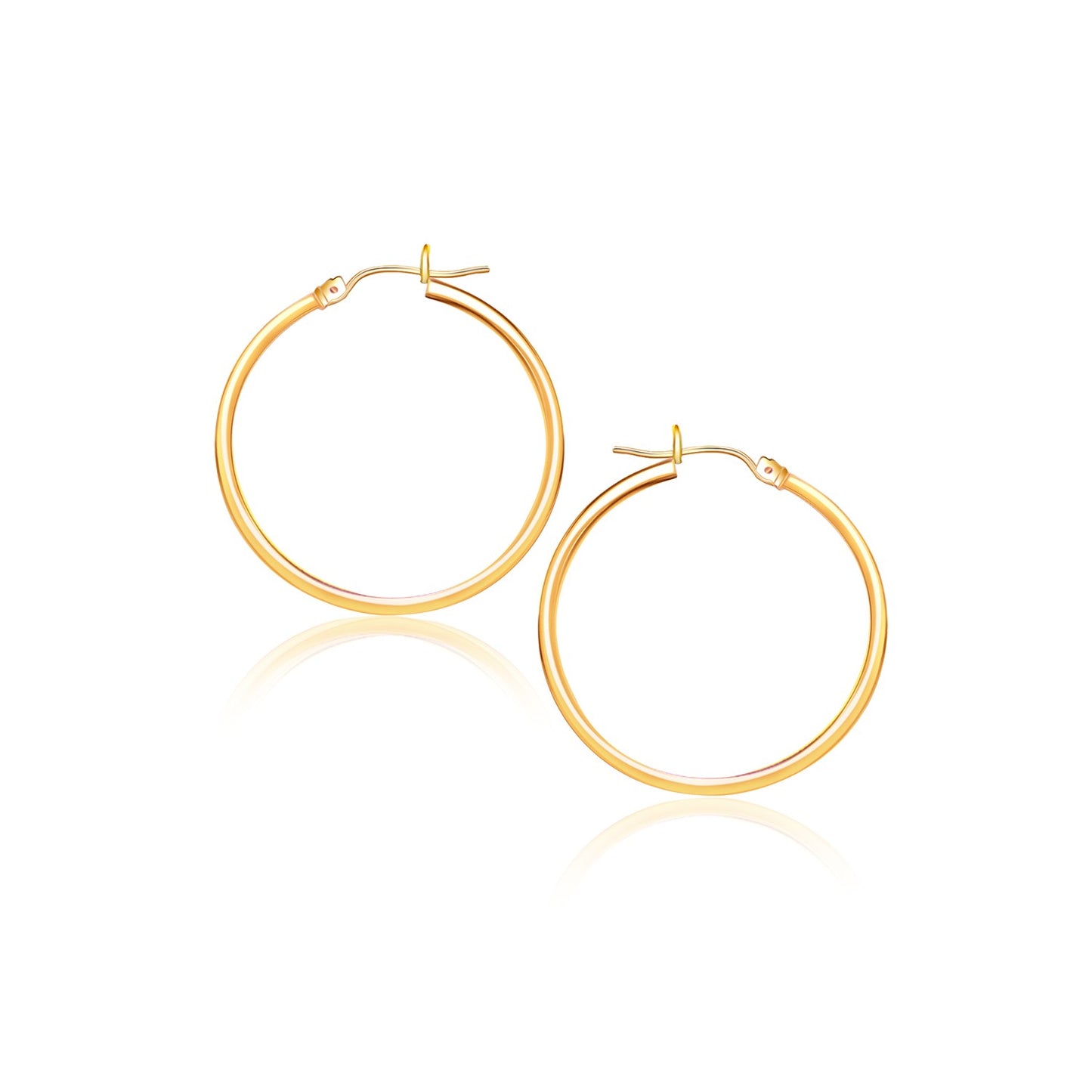 2mm Polished Hoop Earrings (40 mm)