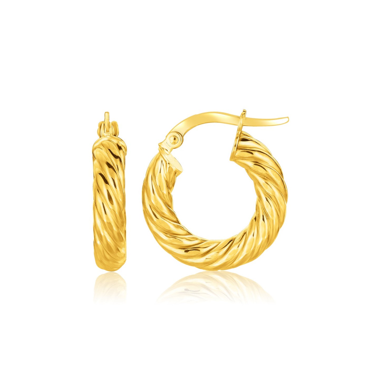 Twisted Cable Small Hoop Earrings