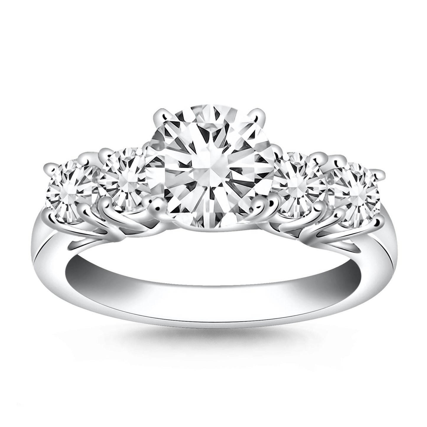Five Stone Diamond Trellis Engagement Ring