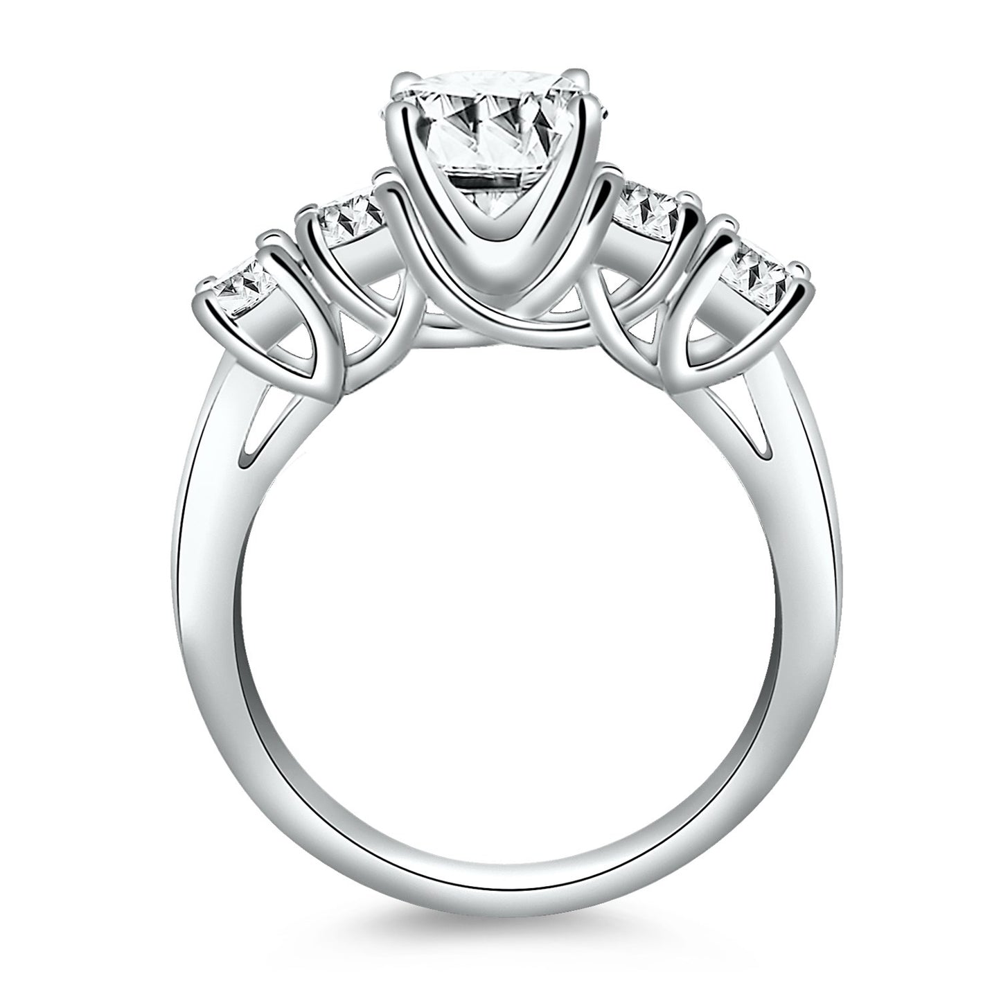 Five Stone Diamond Trellis Engagement Ring