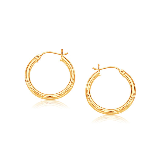 25mm Diameter Hoop Earring with Diamond-Cut Finish