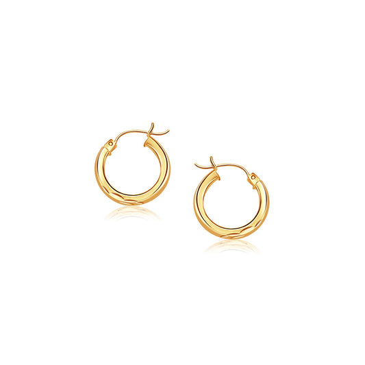 Hoop Earring with Diamond-Cut Finish (20mm Diameter)