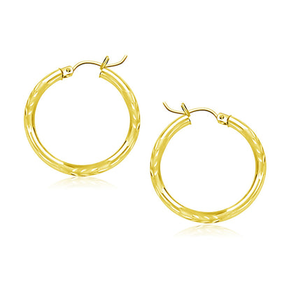 Diamond Cut Hoop Earrings (20mm)