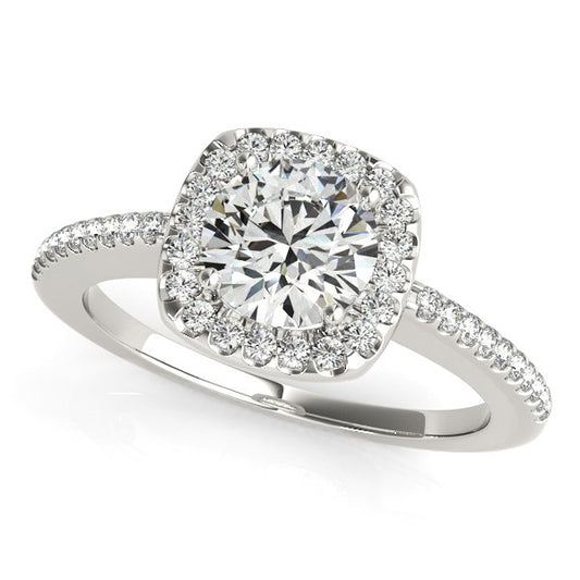Pave Style Slim Shank Diamond Engagement Ring (1 1/8 cttw)