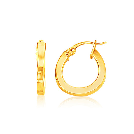 Flat Side Small Hoop Earrings