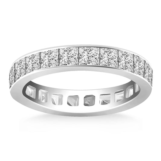 Eternity Ring with Channel Set Princess Cut Diamonds
