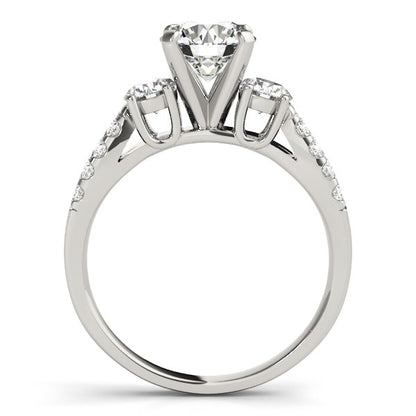 Split Shank 3 Stone Round Diamond Engagement Ring (2 cttw)