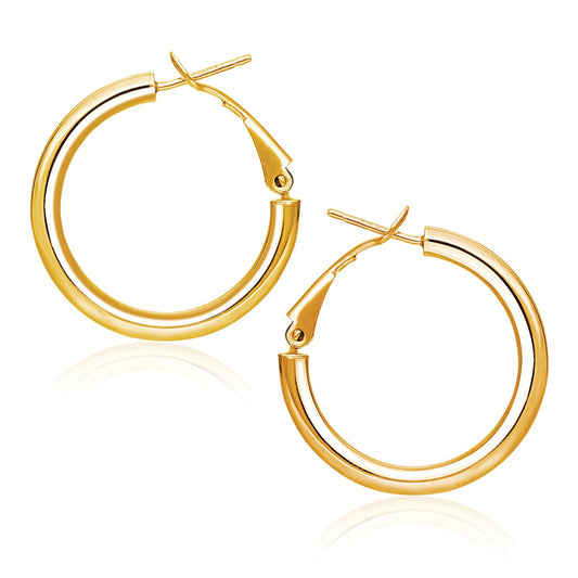 High Polish  Hoop Earrings (0.78 inch Diameter)