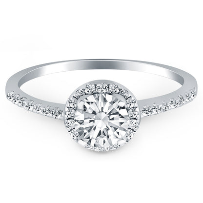Diamond Halo Collar Engagement Ring