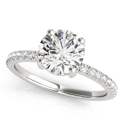 Diamond Engagement Ring with Scalloped Row Band (2 1/4 cttw)