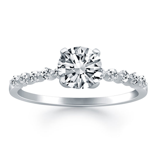 Diamond Engagement Ring with Shared Prong Diamond Accents