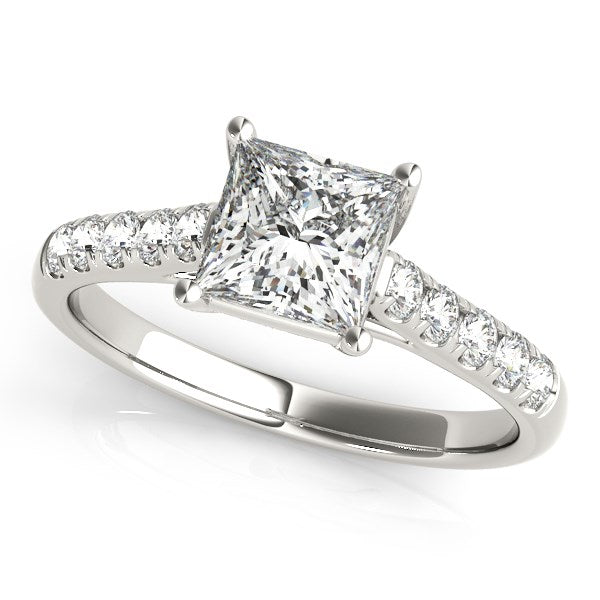 Trellis Set Princess Cut Diamond Engagement Ring (1 1/4 cttw)