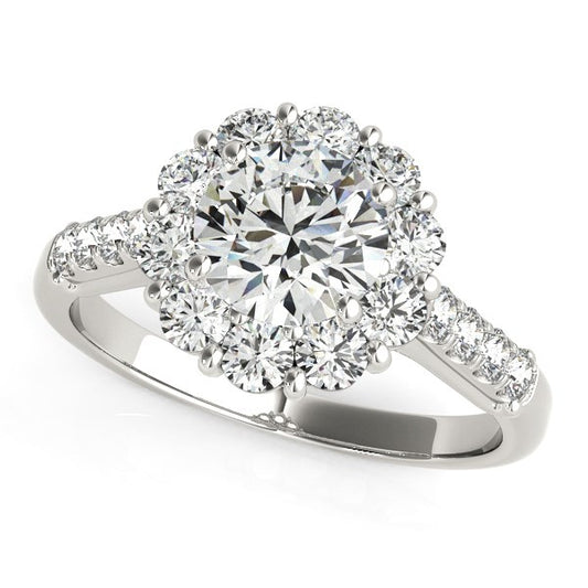 Round Diamond Halo Engagement Ring (2 1/2 cttw)