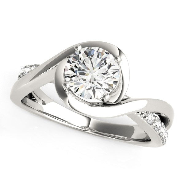 Split Band Round Bypass Diamond Engagement Ring (1 1/8 cttw)