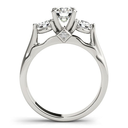 3 Stone Prong Setting Diamond Engagement Ring (1 3/8 cttw)
