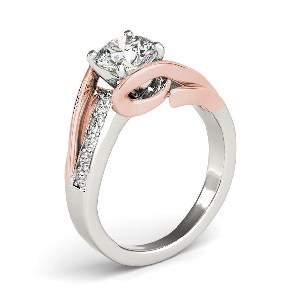 ose Gold Bypass Shank Diamond Engagement Ring (1 1/8 cttw)