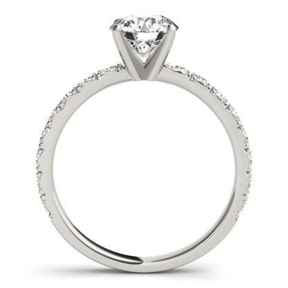 Single Row Shank Round Diamond Engagement Ring (1 1/3 cttw)