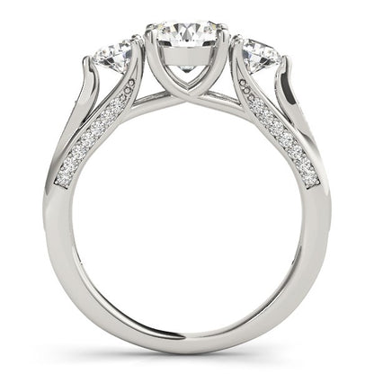 3 Stone Style Round Diamond Engagement Ring (1 3/4 cttw)