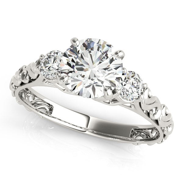 Antique Design 3 Stone Diamond Engagement Ring (1 3/4 cttw)