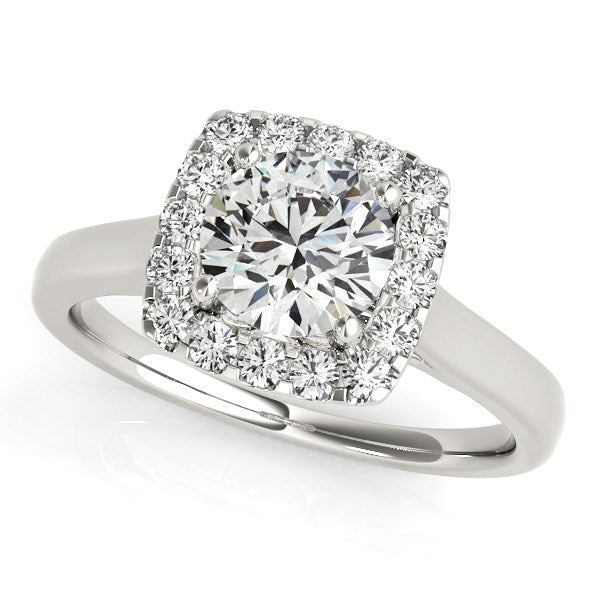 Square Shape Border Diamond Engagement Ring (1 1/3 cttw)