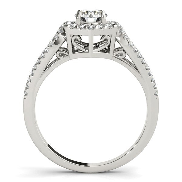 Diamond Engagement Ring with Hexagon Halo Border (7/8 cttw)