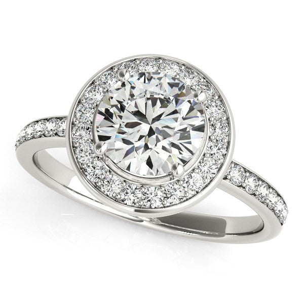 Round Halo Diamond Engagement Ring (1 1/2 cttw)