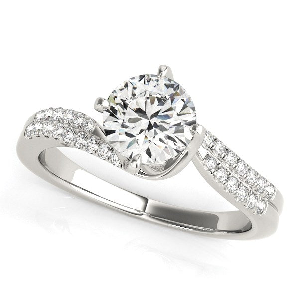 Spiral Design Pronged Diamond Engagement Ring (1 1/8 cttw)