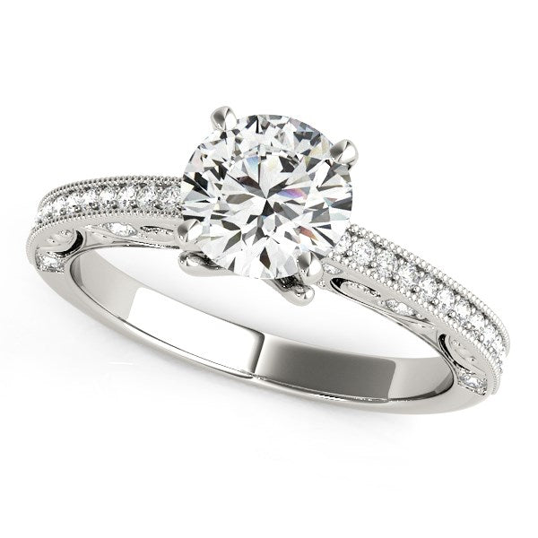 Antique Pronged Round Diamond Engagement Ring (1 1/8 cttw)