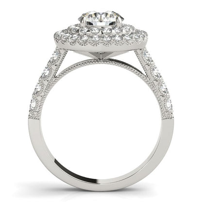 Diamond Engagement Ring with Double Pave Halo (2 5/8 cttw)
