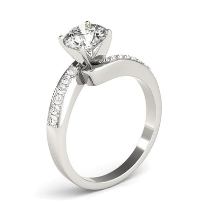 Bypass Round Pronged Diamond Engagement Ring (1 5/8 cttw)