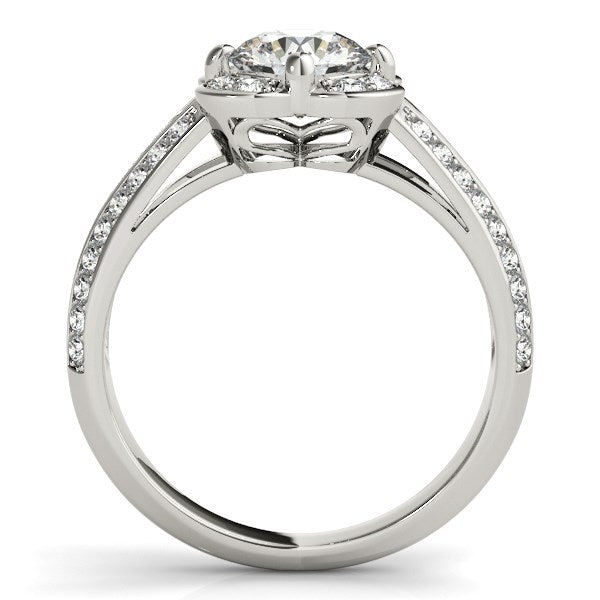 loral Motif Engagement Ring in 14k White Gold (1 3/8 cttw)