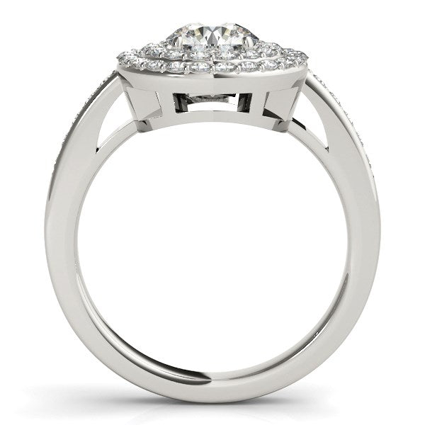 Round with Two-Row Halo Diamond Engagement Ring (1 1/2 cttw)