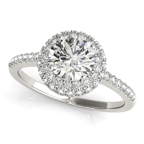 Classic Round Diamond Pave Design Engagement Ring (1 1/2 cttw)