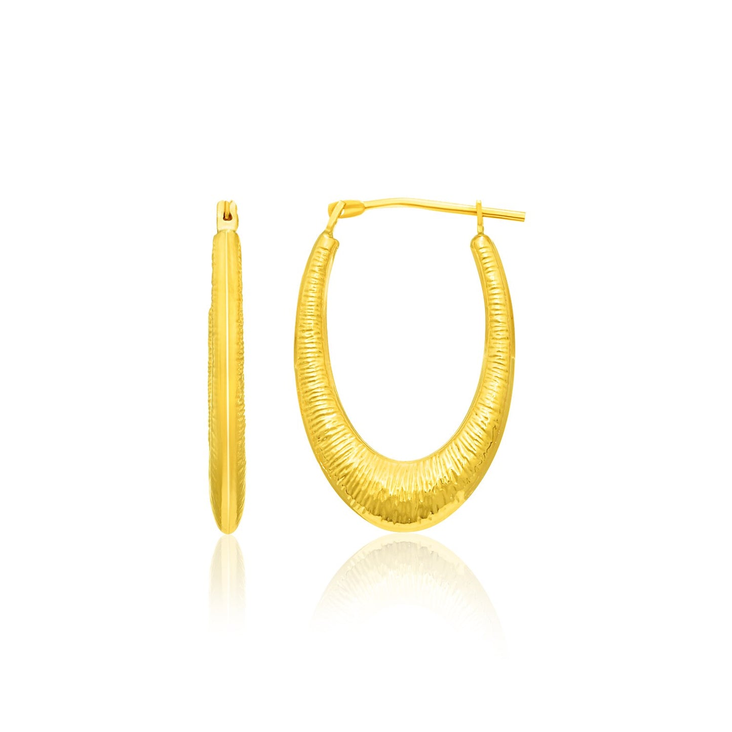 Hoop Earrings in a Graduated Texture Style