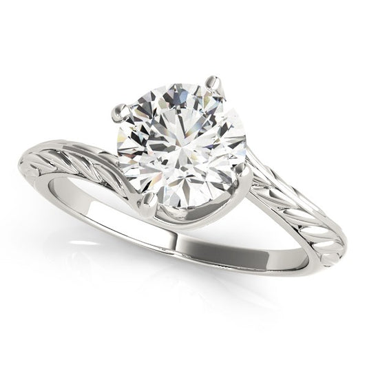 Bypass Round Solitaire Diamond Engagement Ring (1 cttw)