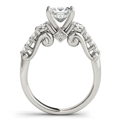 3 Stone Antique Design Diamond Engagement Ring (1 3/4 cttw)