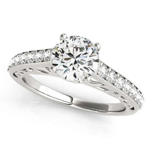 Unique Detailing Diamond Engagement Ring (1 1/3 cttw)