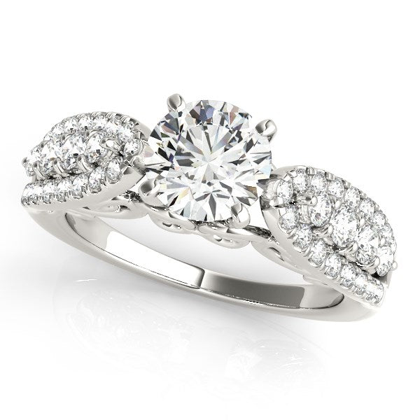 Multirow Shank Round Diamond Engagement Ring (1 1/2 cttw)