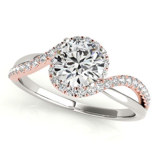 ose Gold Bypass Band Diamond Engagement Ring (1 1/8 cttw)