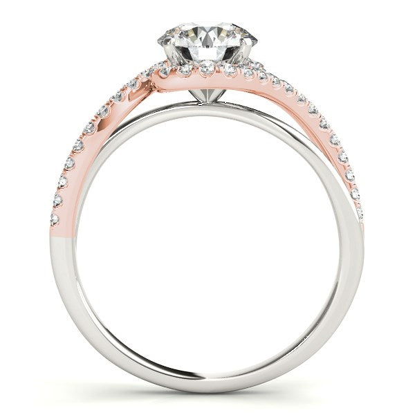 ose Gold Bypass Band Diamond Engagement Ring (1 1/8 cttw)